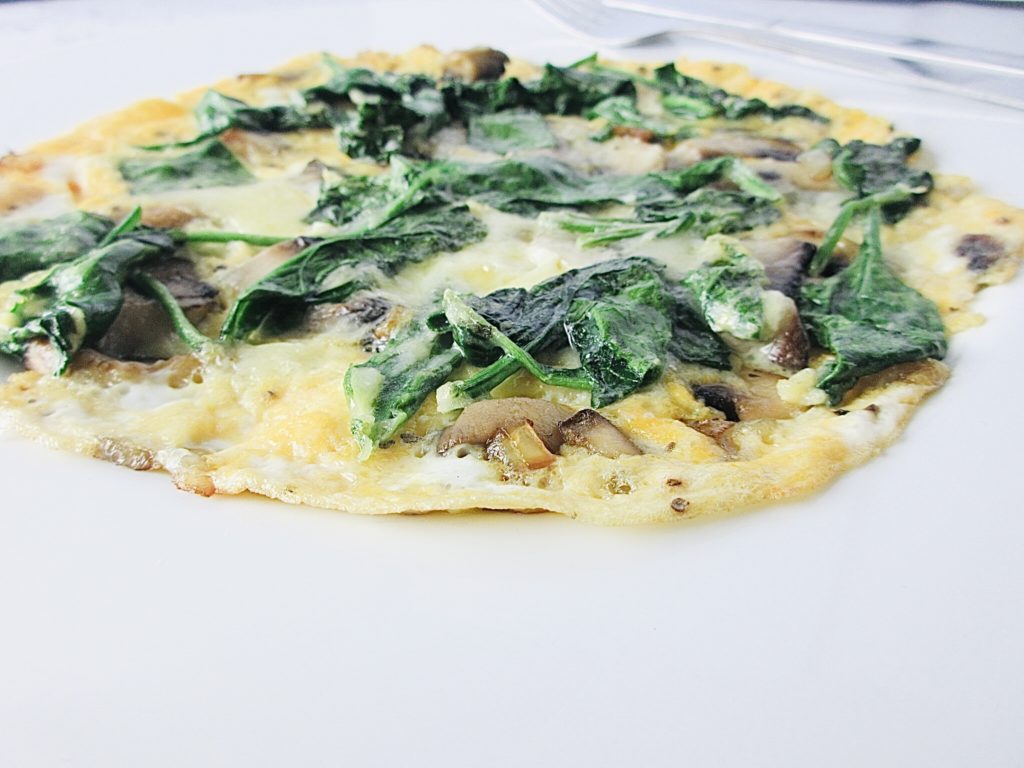 Spinach mushroom omelette