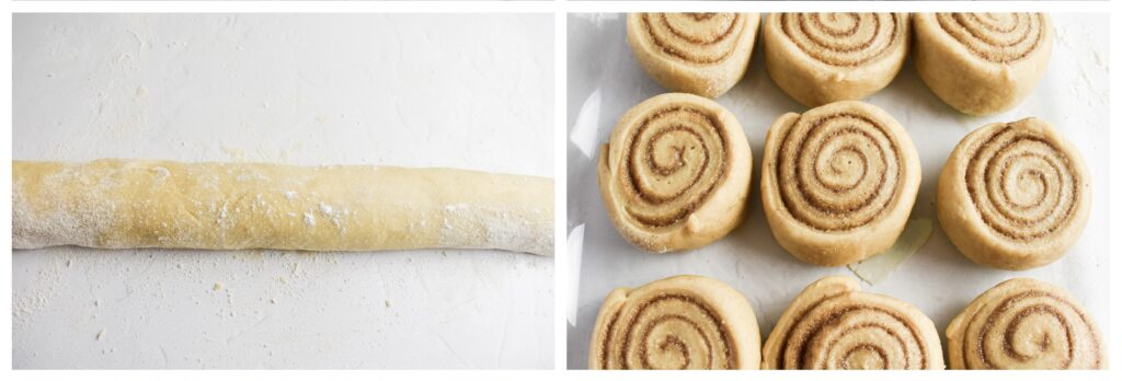 Cinnamons rolls cut