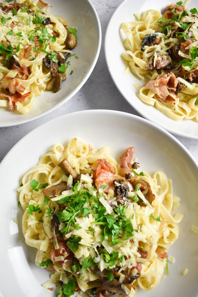 pancetta mushroom tagliatelle