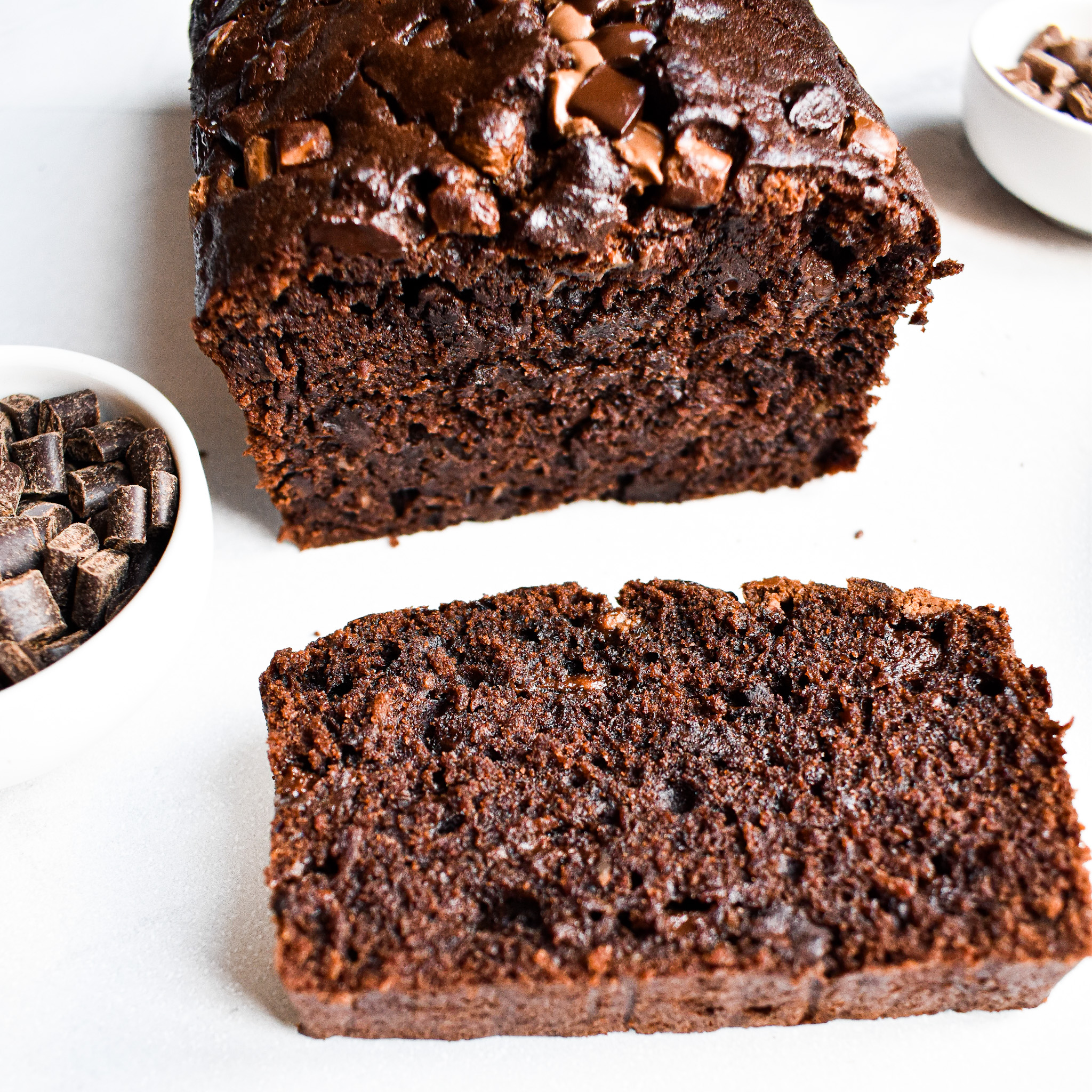 Double chocolate banana loaf cake.