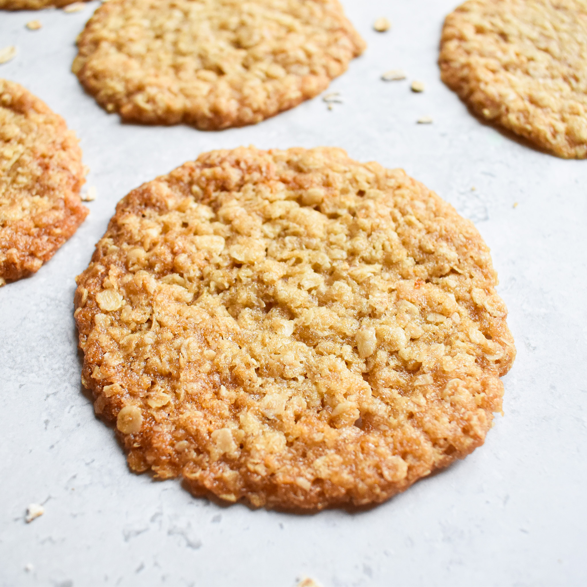 Thin oat cookies