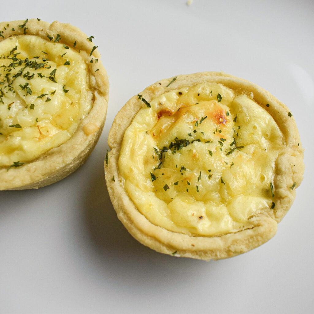 Mini Cheese Onion and Bacon Quiches