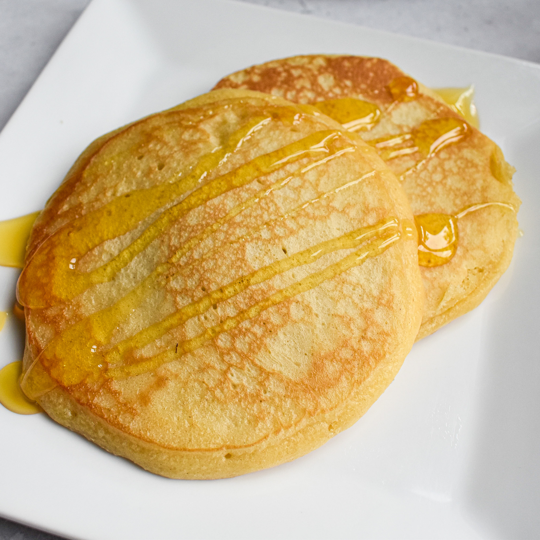 2 pancakes and syrup.