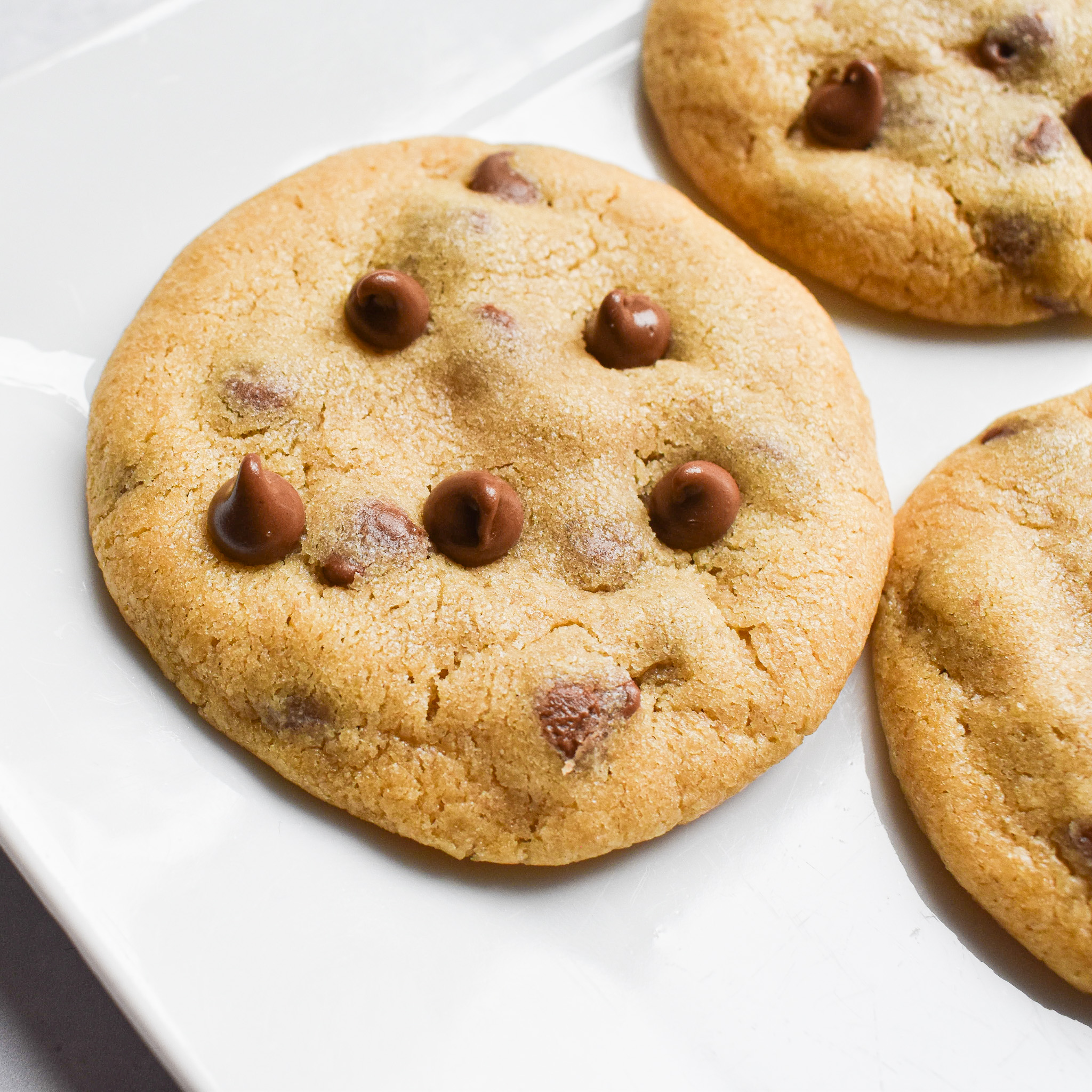 Cookies on white plate.