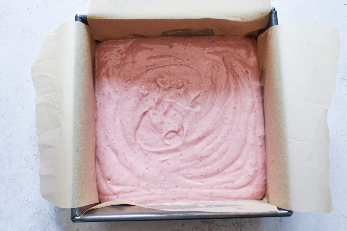 batter in square tin