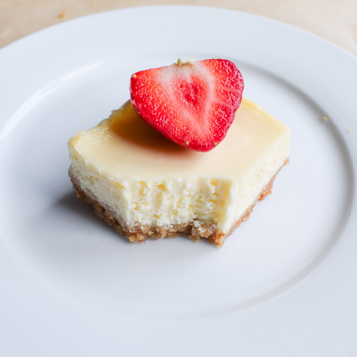 cheesecake bars made with no water bath