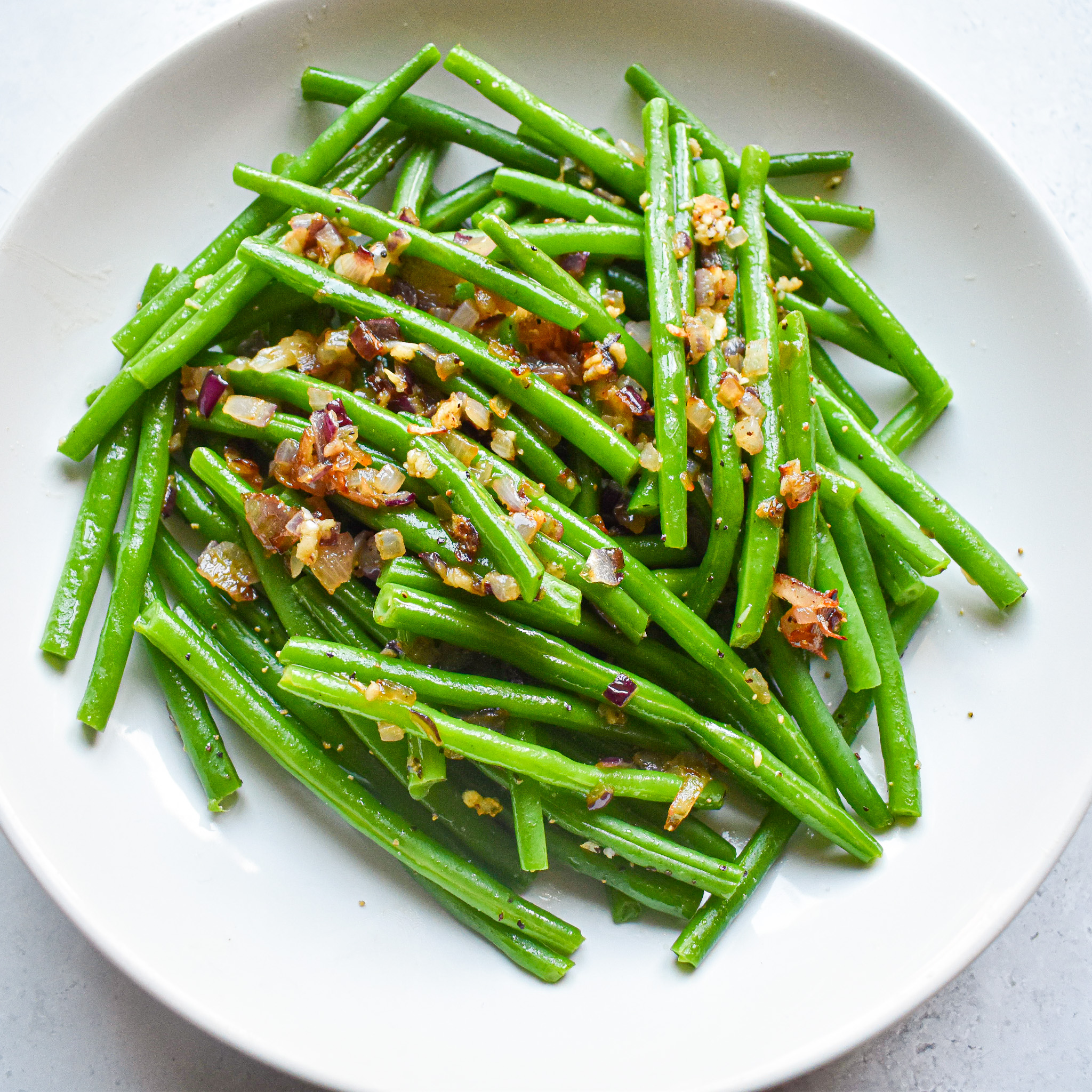 butter garlic onion green beans