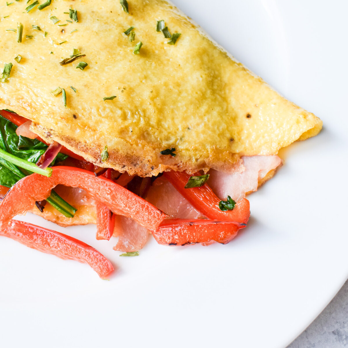 ham cheese spinach omelette