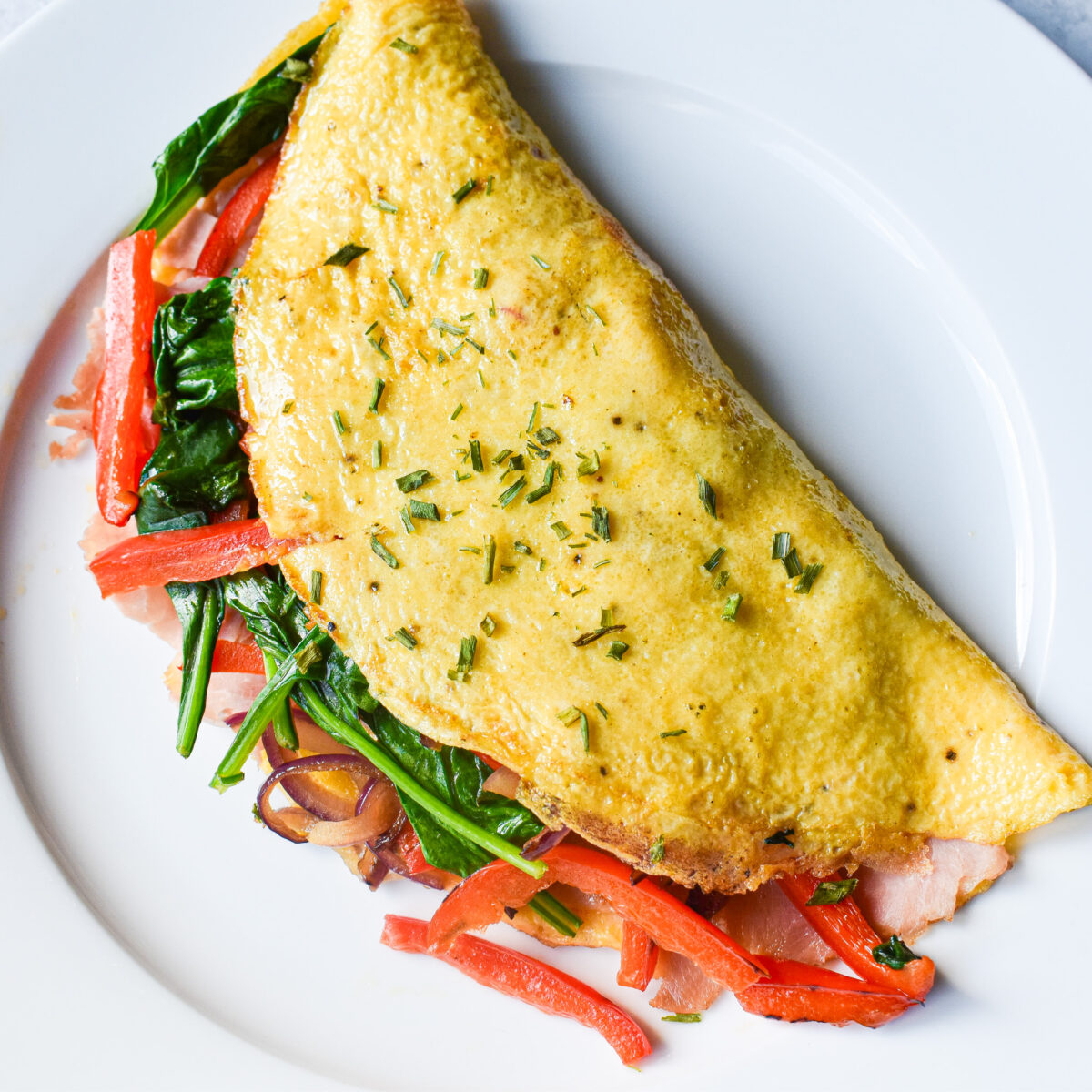 ham cheese spinach omelette