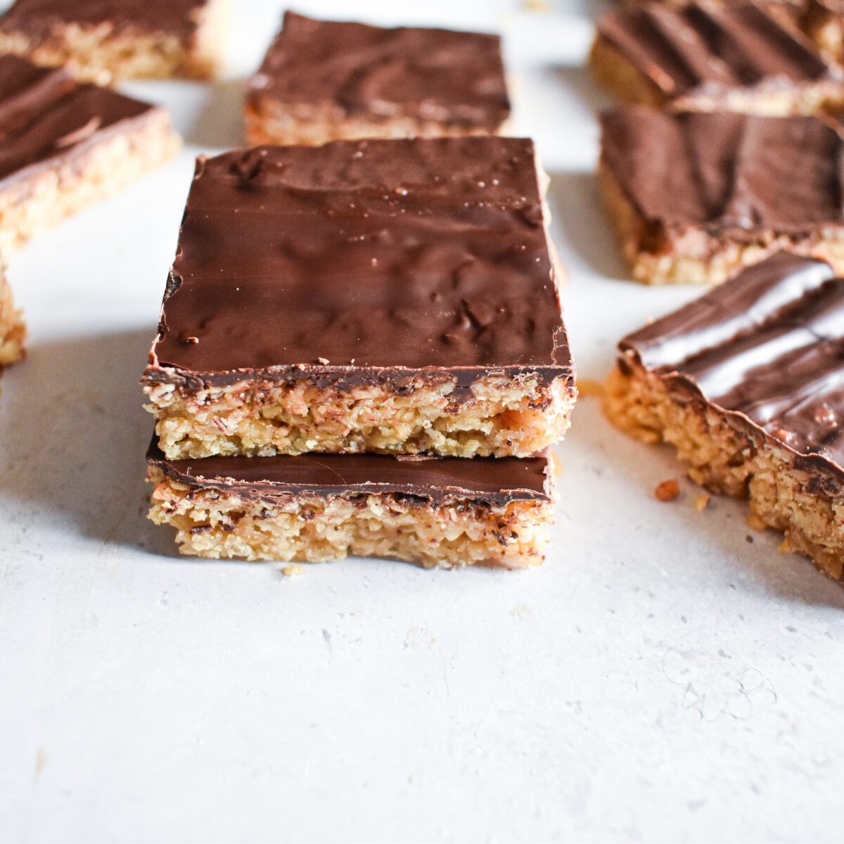 chocolate topped oat bars