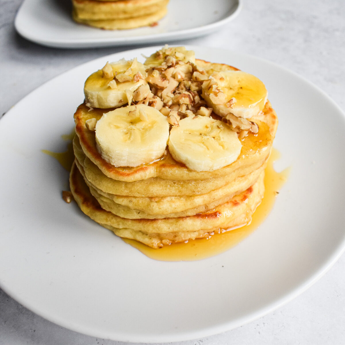 stack of banana pancakes