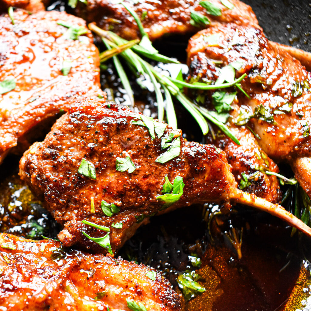 honey glazed lamb chops